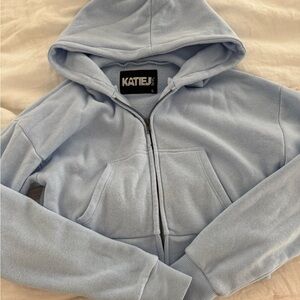 Katie J NYC light blue zip hoodie
